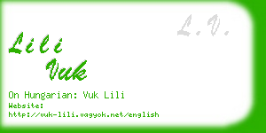 lili vuk business card